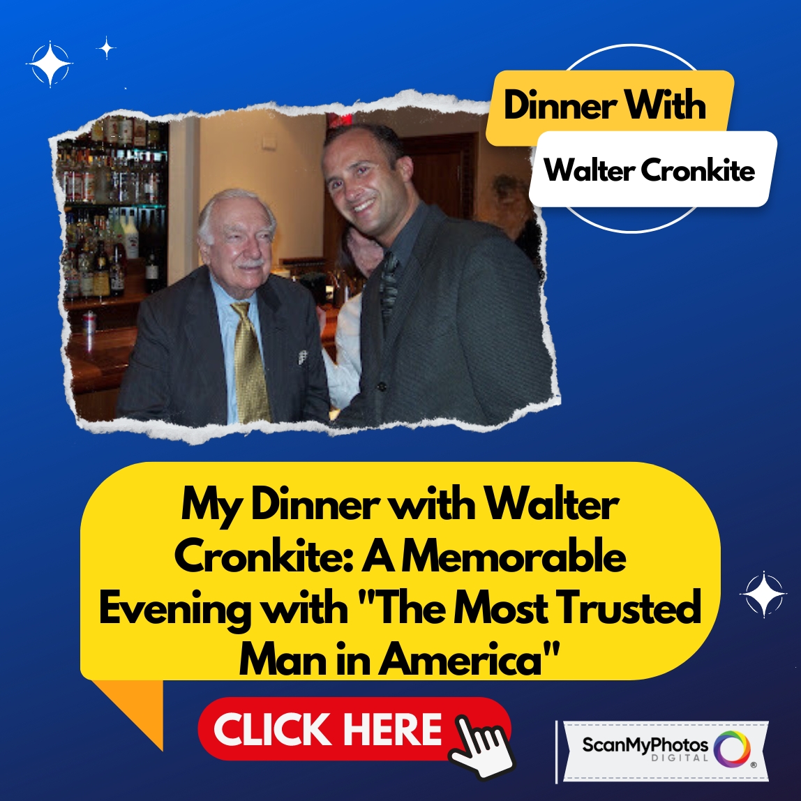 Mitch Goldstone (ScanMyPhotos) Dinner with CBS News' Walter Cronkite in 2002