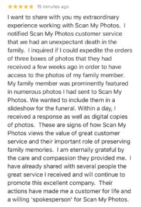 Best photo scanning service, Google review