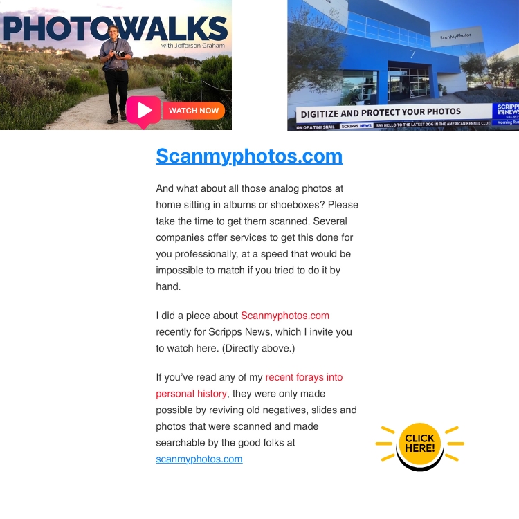 Jefferson Graham PhotoWalksTV profile on ScanMyPhotos and digitizing pictures.